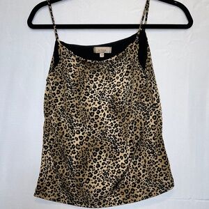 B.Y.B.B size medium, leopard, print, black, and tan camisole.
